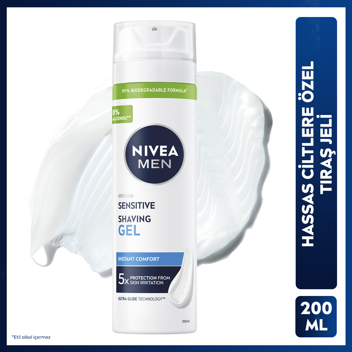  NIVEA FOR MEN NIVEA FOR MEN Nivea Men Tıraş Jeli Hassas 200 ml  Nivea Men Tıraş Jeli Hassas 200 ml