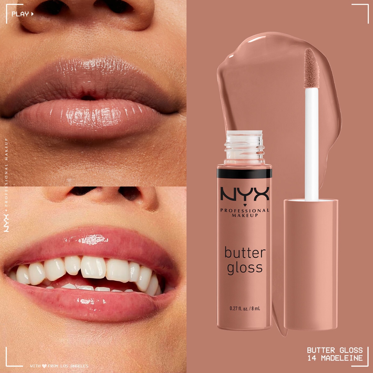  NYX NYX Nyx Professional Makeup Butter Gloss Dudak Parlatıcısı Madeleine  1 of 7 