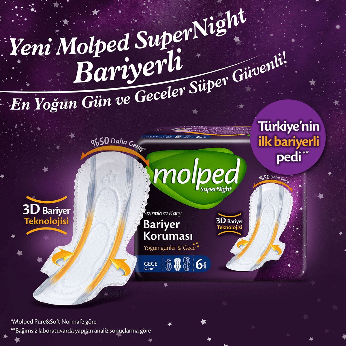  MOLPED MOLPED Molped Supernight Gece Süper Ekonomik Ped 16 Adet  1 of 5 