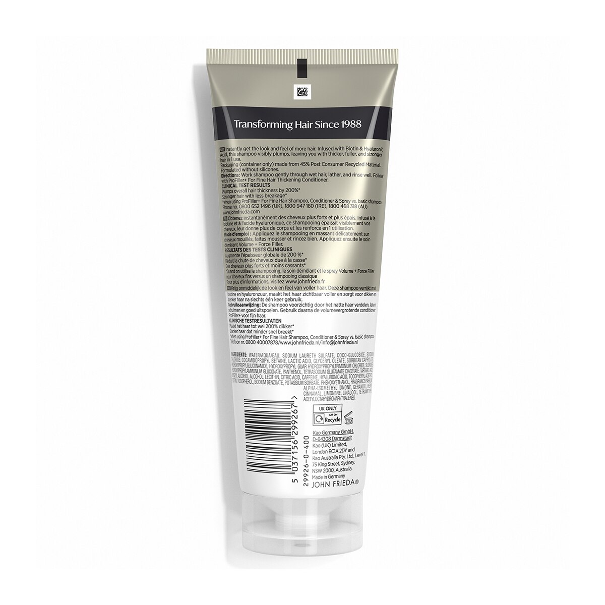 John Frieda Profiller Hacim Veren Şampuan 250 ml