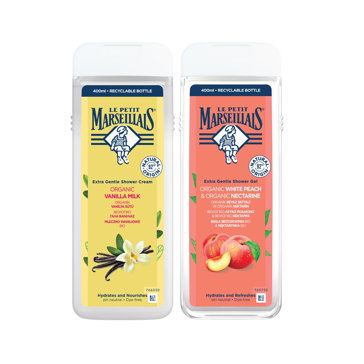  undefined LE PETIT MARSEILLIAS EXC LE PETIT M. DUŞ JELİ VANİLYA 400ML + ŞEFTALİ 400ML  1 of 1 