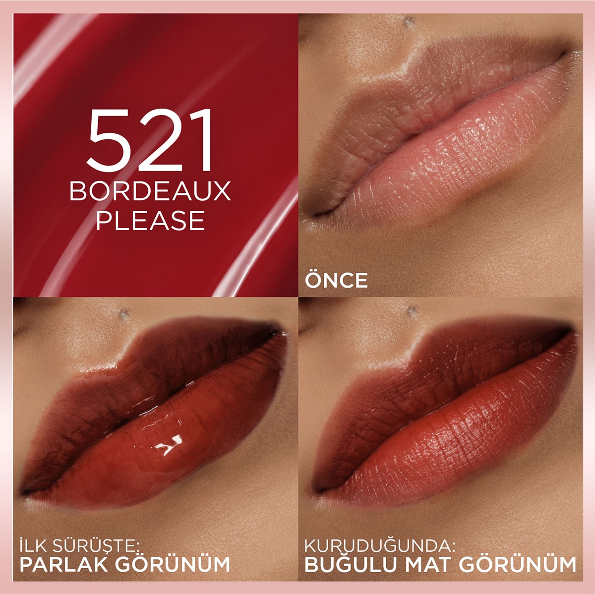  LOREAL PARIS LOREAL PARIS L'Oreal Paris Hyaluron Lip Tint 521 Bordeaux Please  1 of 6 