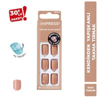  KISS IMPRESS Kiss Impress Color Kendinden Yapışkanlı Takma Tırnak Kısa Bej 010  1 of 1 