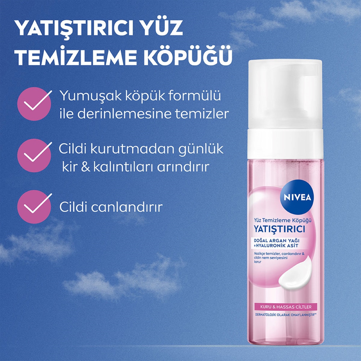 NIVEA VISAGE NIVEA VISAGE Nivea Yatıştırıcı Yüz Temizleme Köpüğü Kuru ve Hassas Cilt 150 ml  1 of 8 