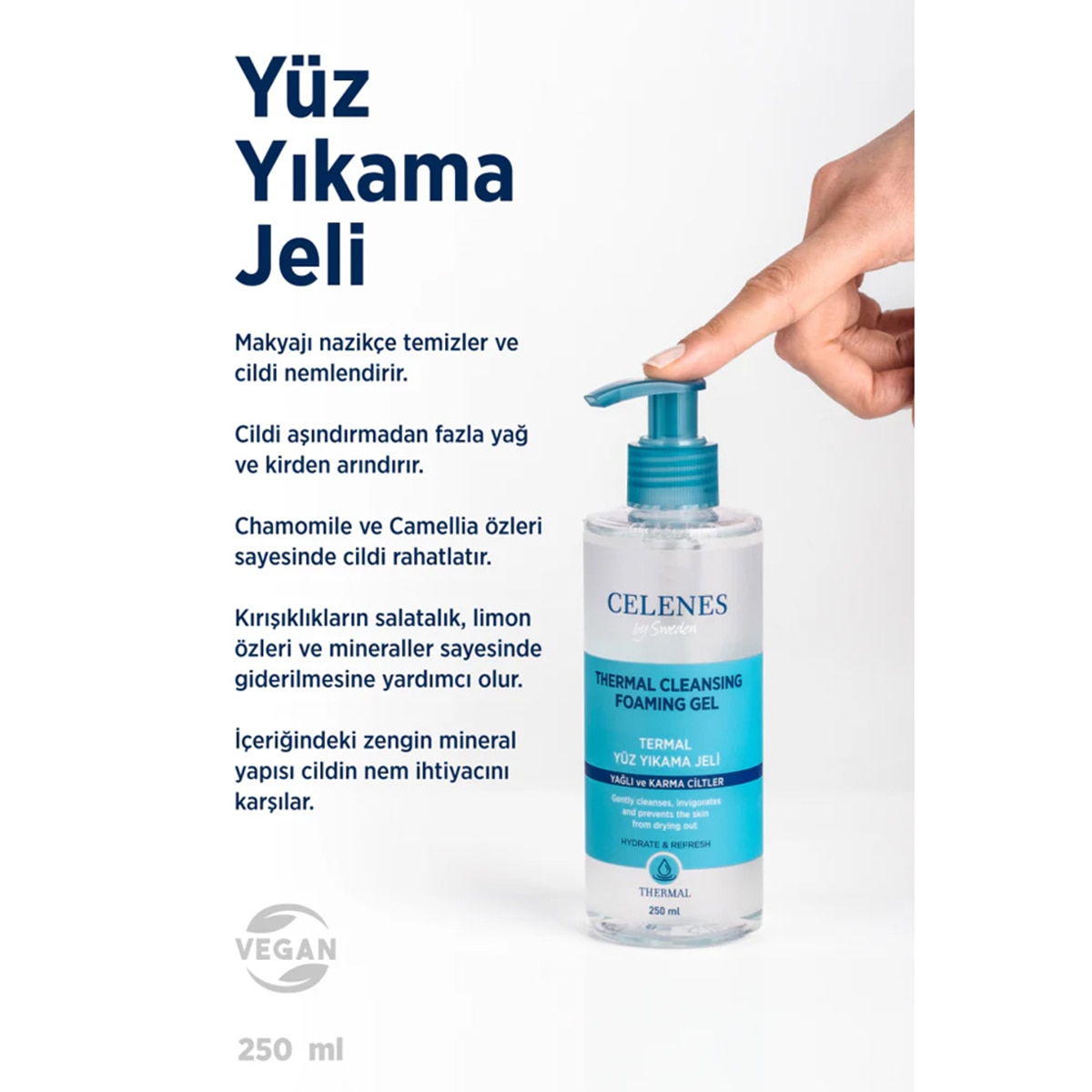  CELENES CELENES Celenes Yüz Yıkama Jeli Yağlı ve Karma Ciltler 250 ml  1 of 4 
