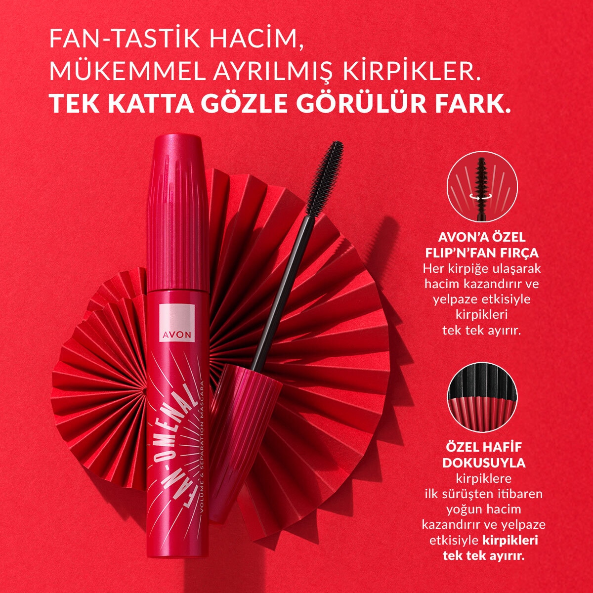  AVON AVON Avon Fan-Omenal Hacim Veren Maskara  1 of 5 
