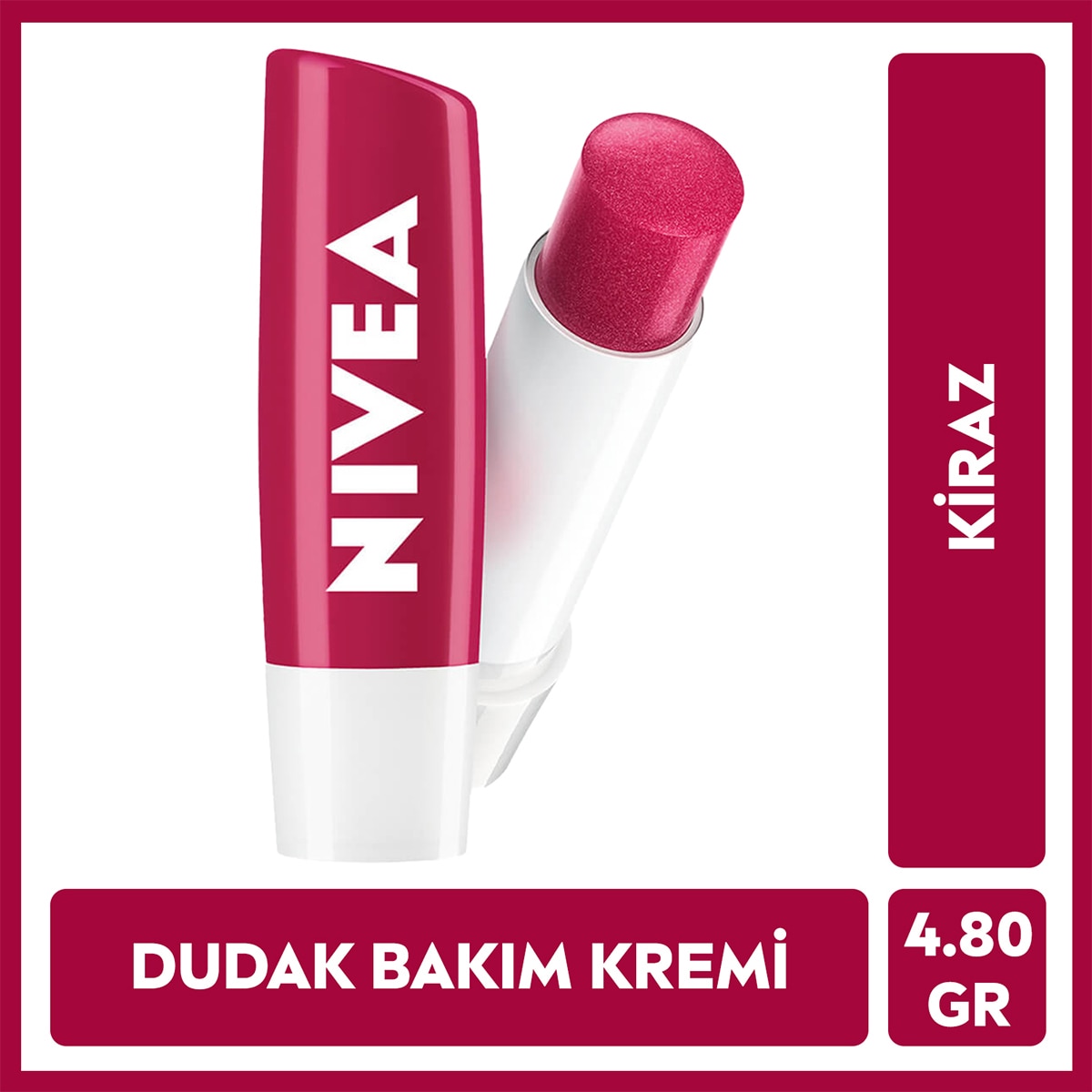  NIVEA LIP CARE NIVEA LIP CARE Nivea Dudak Bakım Kremi ve Parlatıcısı Kiraz 4,8 g 24 Saat Nem  1 of 7 