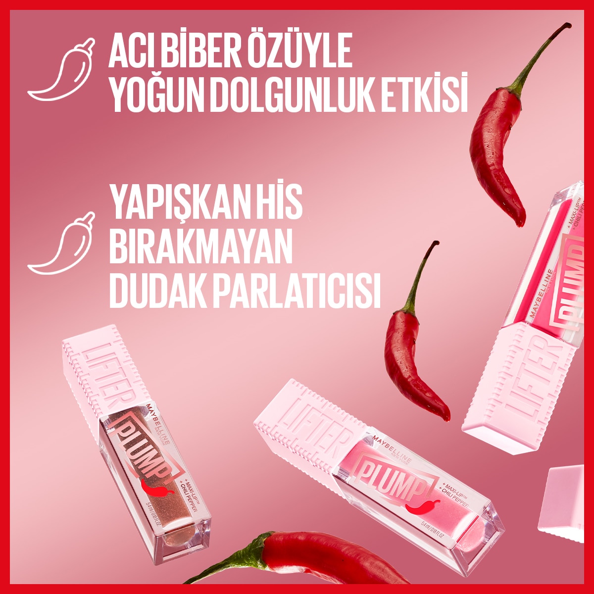  MAYBELLINE MAYBELLINE Maybelline New York Lifter Plump Dudak Parlatıcısı 006 Hot Chili  1 of 8 