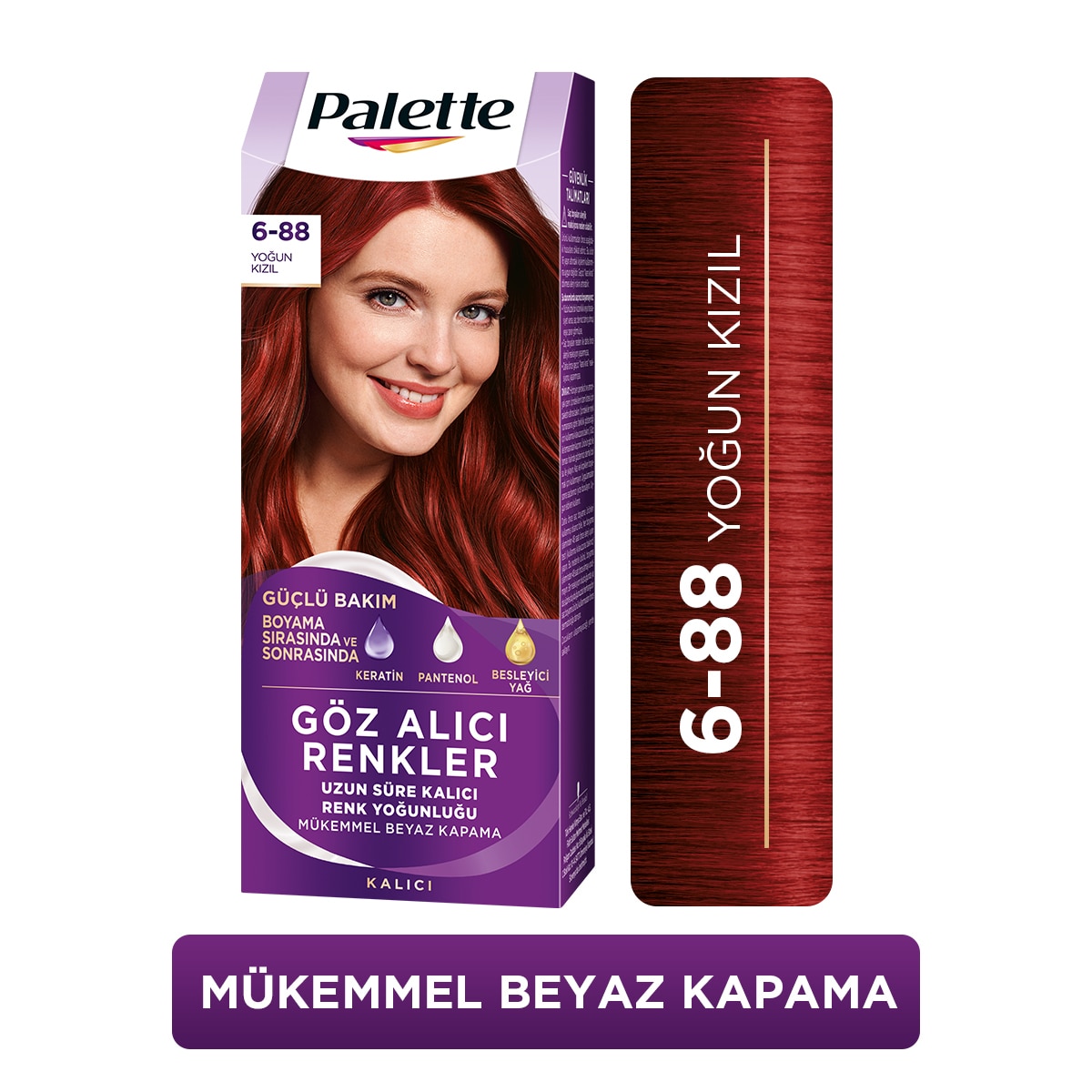  PALETTE NATURAL COLORS PALETTE NATURAL COLORS Palette Göz Alıcı Renkler Saç Boyası 6-88 Yoğun Kızıl  1 of 1 Palette Göz Alıcı Renkler Saç Boyası 6-88 Yoğun Kızıl