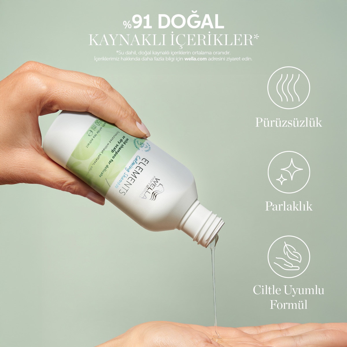  WELLA PROFESSIONALS WELLA PROFESSIONALS EXC. Wella Professionals Elements Yatıştırıcı Şampuan 250 ml  1 of 7 