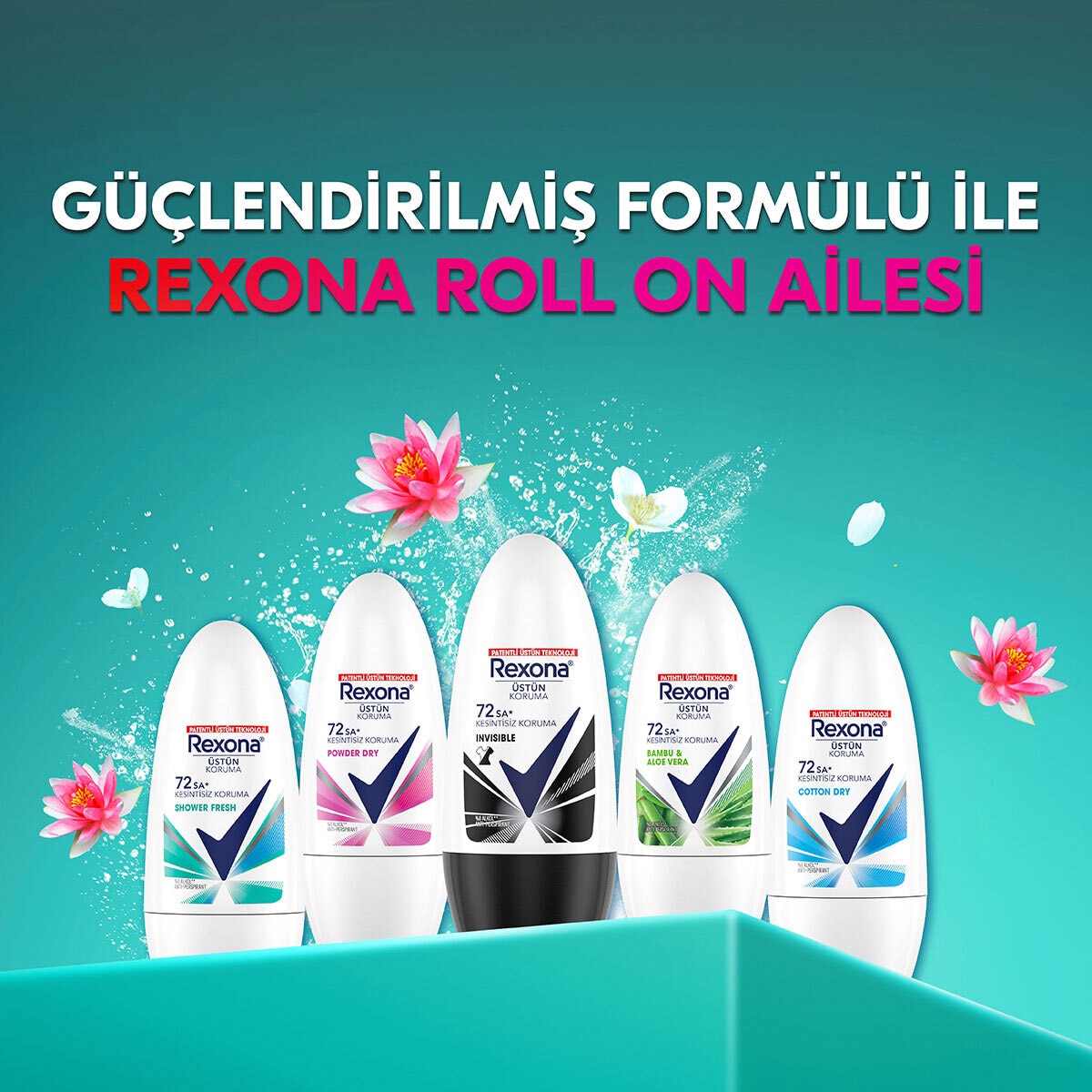  REXONA REXONA Rexona Üstün Koruma Kadın Roll On Deodorant Invisible 72 Saat Kesintisiz Koruma 50 ml  1 of 8 