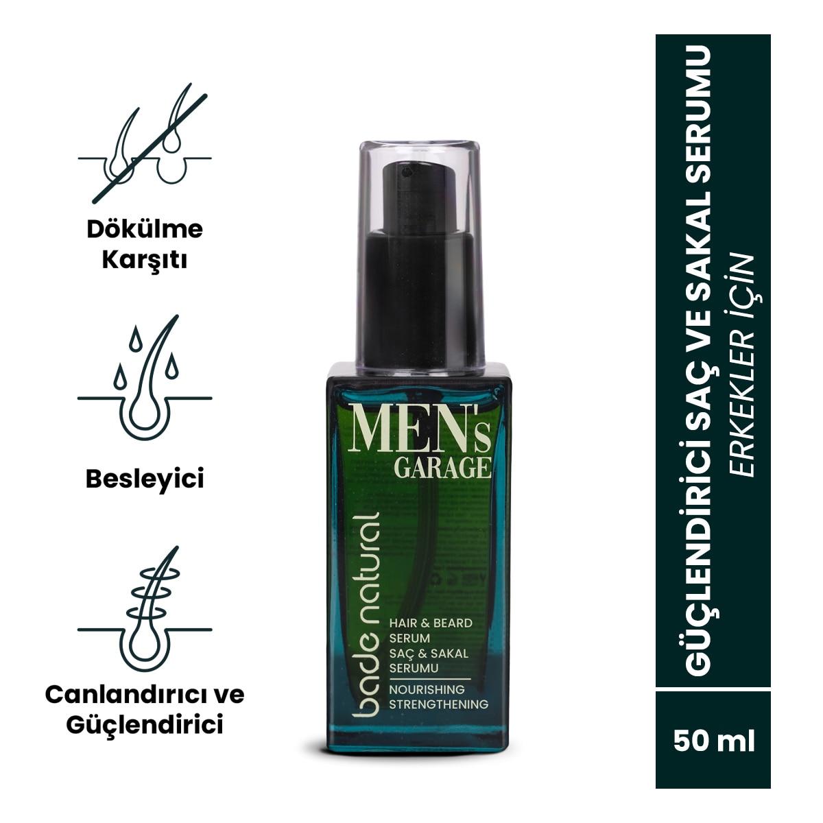 undefined BADE NATURAL EXC. Bade Natural Men's Garage Saç Sakal Serumu 50 ml 1 of 1