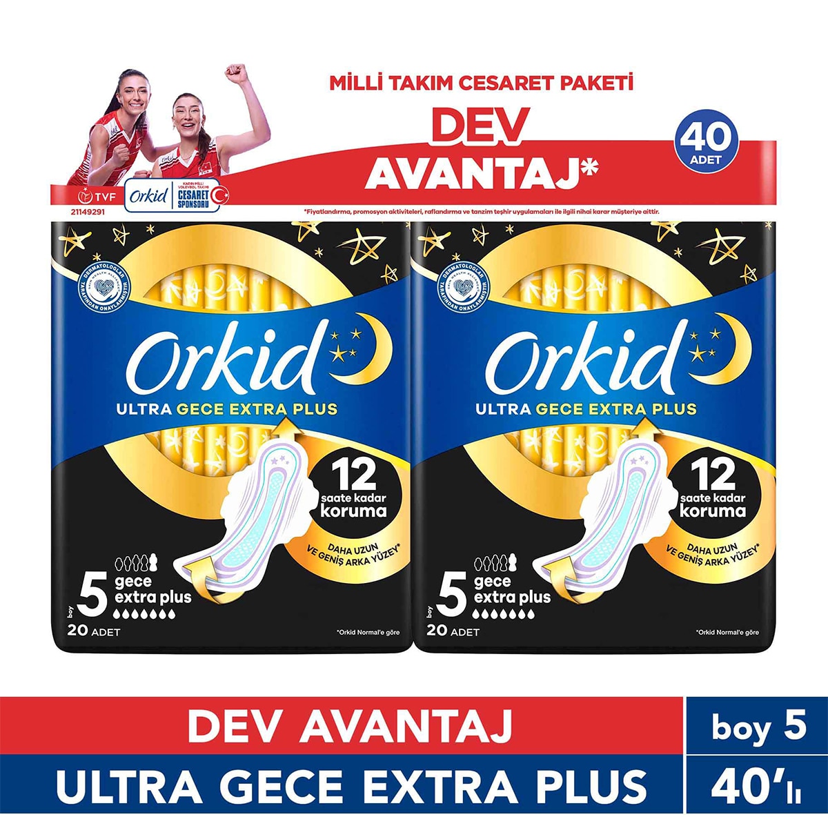  ORKID ORKID Orkid Ultra Ekstra Cesrt Pkti Gce Ekstra Plus 40'lı  1 of 5 