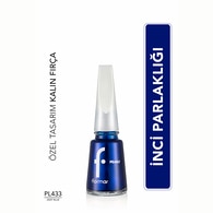  FLORMAR FLORMAR Flormar Pearly Parlak Bitişli Yarı Transparan Sedefli Oje No: 433 Deep Blue  1 of 1 