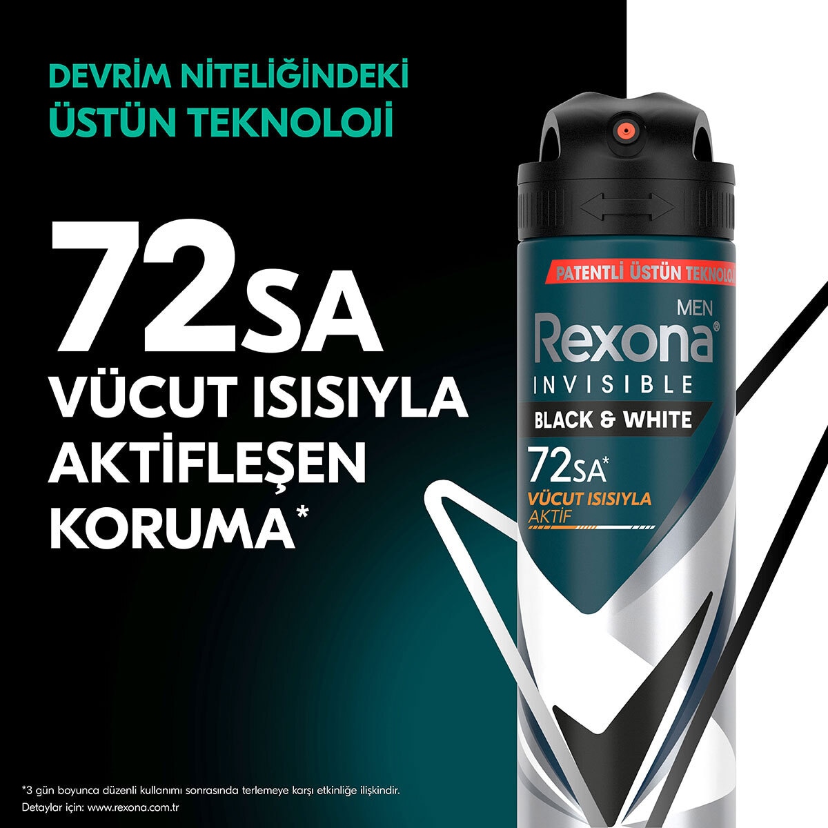  REXONA REXONA Rexona Men Erkek Sprey Deodorant Invisible Black & White 72 Saat Kesintisiz Üstün Koruma 150 ml  1 of 9 