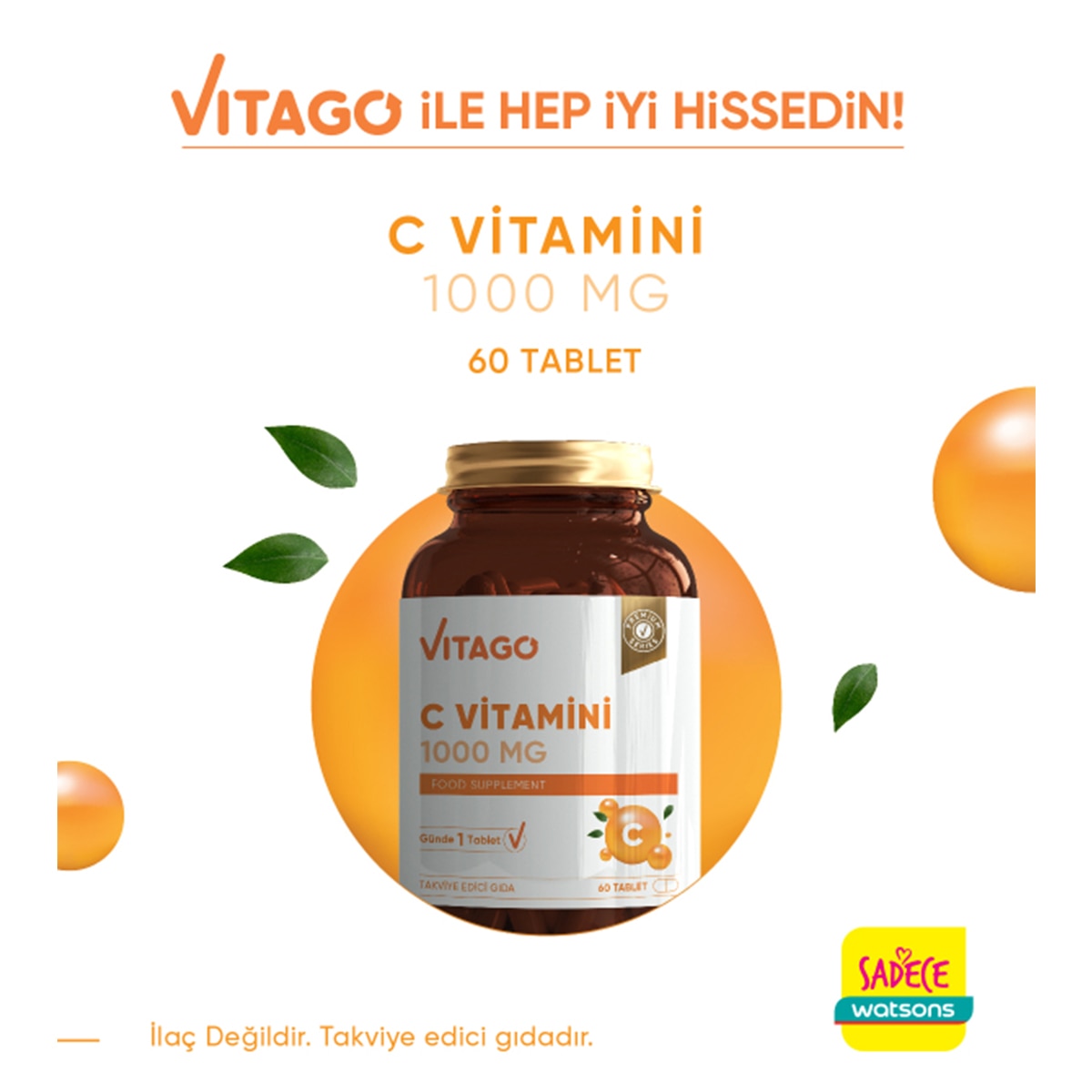 VITAGO VITAGO EXC. Vitago Vitamin C 1000 Mg Tablet 60'lı 1 of 5
