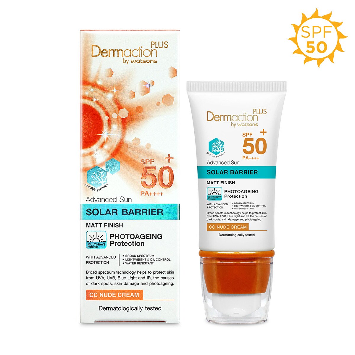  DERMACTION PLUS BY WATSONS DERMACTION PLUS BY WATSONS Dermaction Plus By Watsons Mat CC Krem Spf50 40 ml  1 of 1 Dermaction Plus By Watsons Mat CC Krem Spf50 40 ml