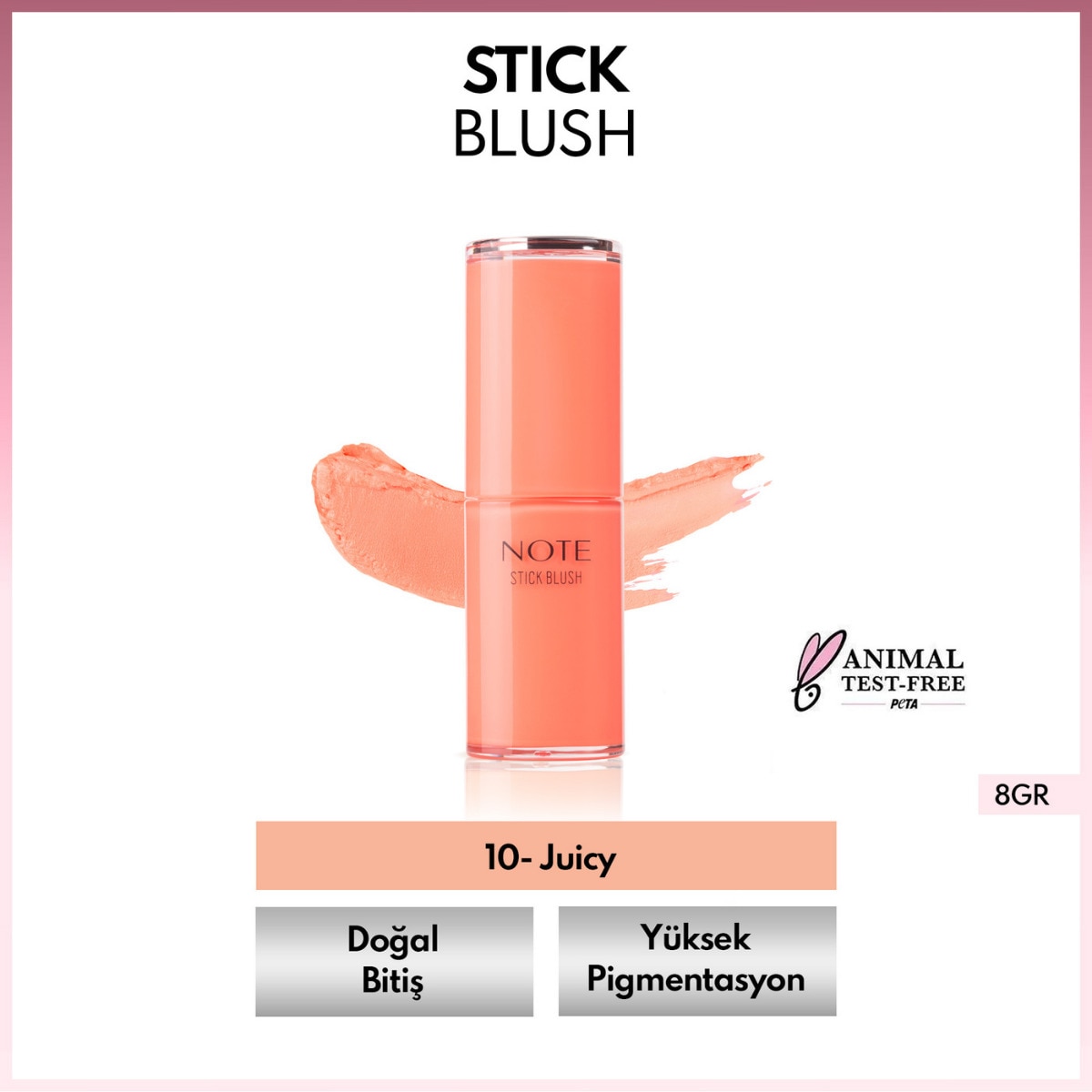 NOTE NOTE Note Nemlendirici Yumuşak Stick Allık 10 Juicy 1 of 4