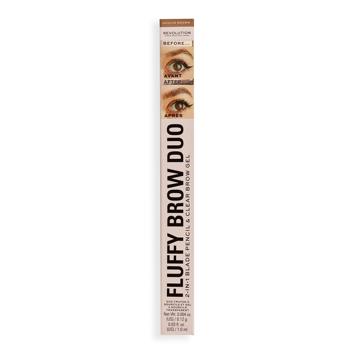  REVOLUTION REVOLUTION Revolution Fluffy Brow Duo Kaş Kalemi ve Kaş Maskarası Medium Brown  1 of 11 