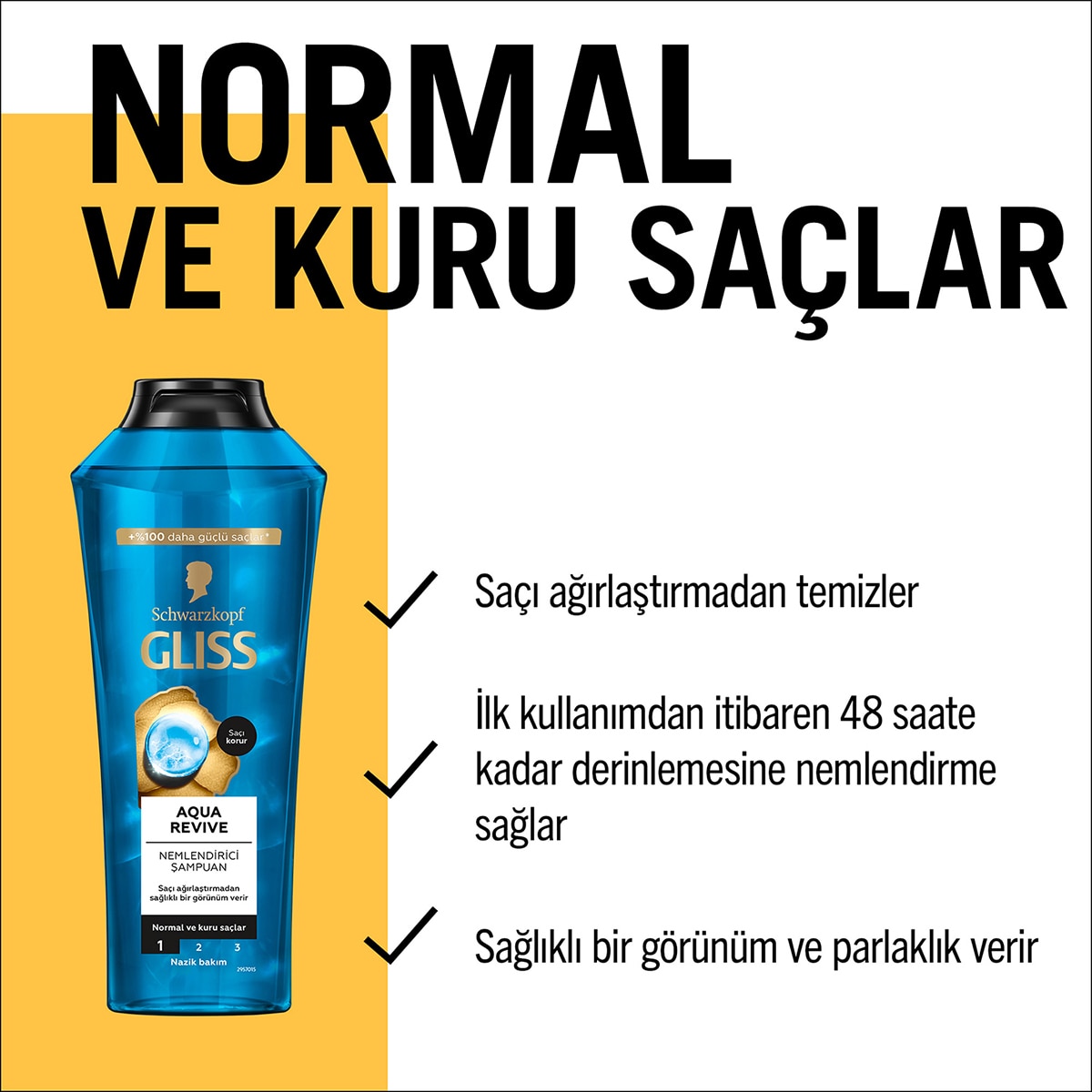  GLISS GLISS Gliss Aqua Revive Nemlendirici Şampuan Hyaluron ve Deniz Yosunu Özü ile 400 ml  1 of 7 