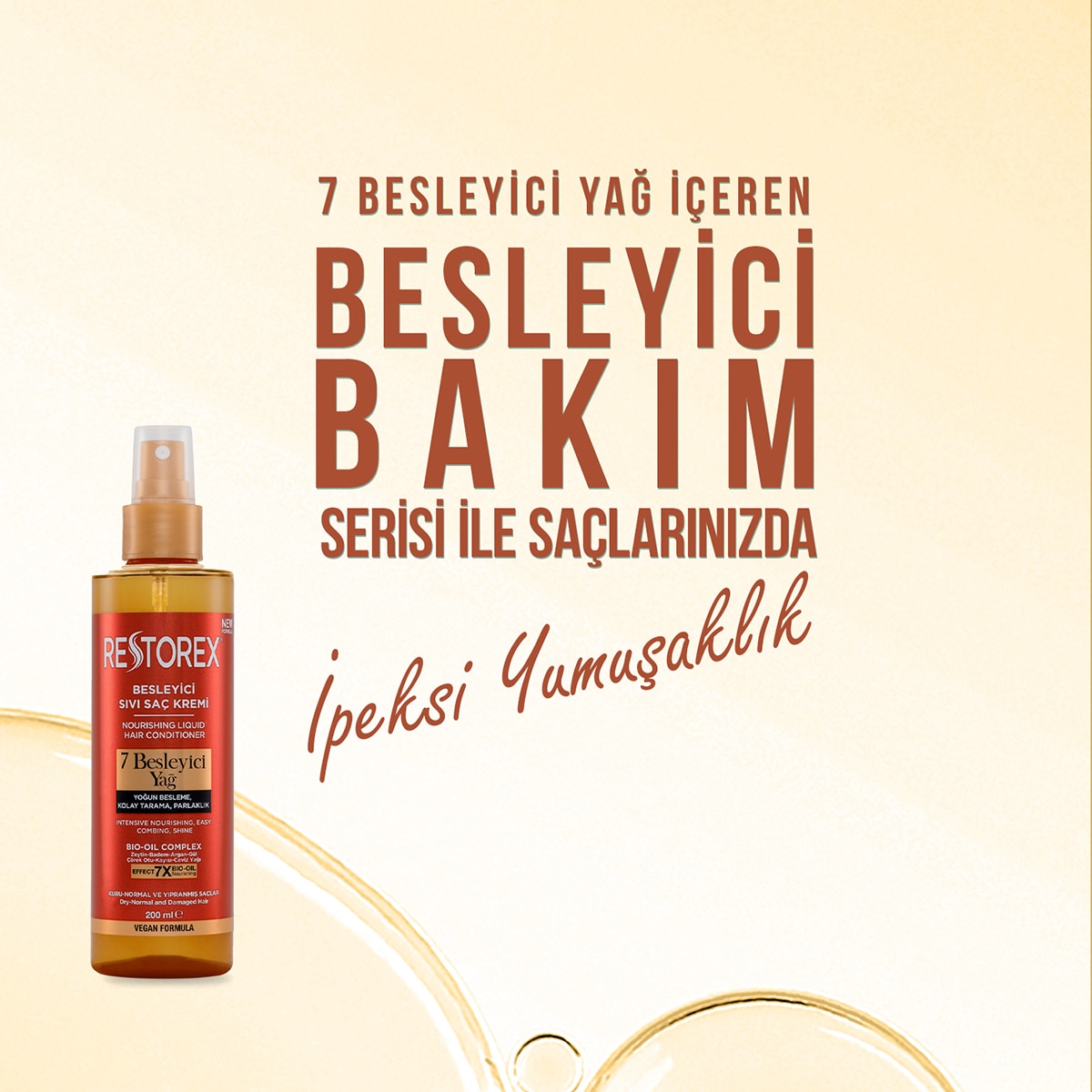 RESTOREX RESTOREX EXC. Restorex Sıvı Saç Kremi 7 Besleyici Yağ 200 ml 1 of 4
