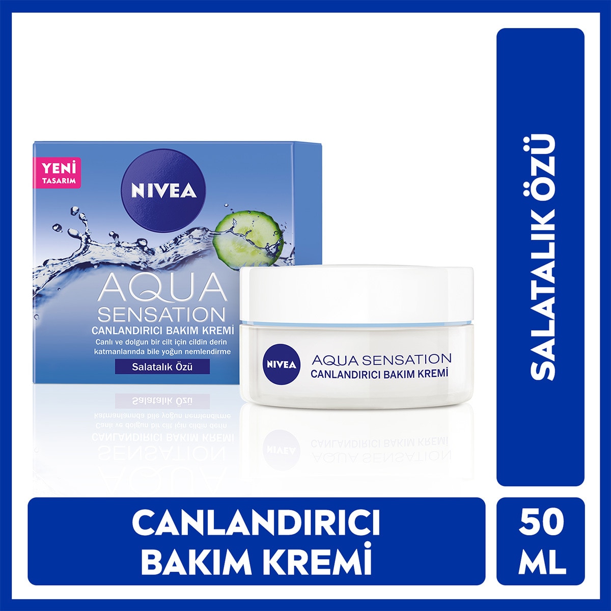 NIVEA VISAGE NIVEA VISAGE Nivea Aqua Sensation Normal/Karma Ciltler için Canladırıcı Bakım Kremi 50 ml 1 of 7