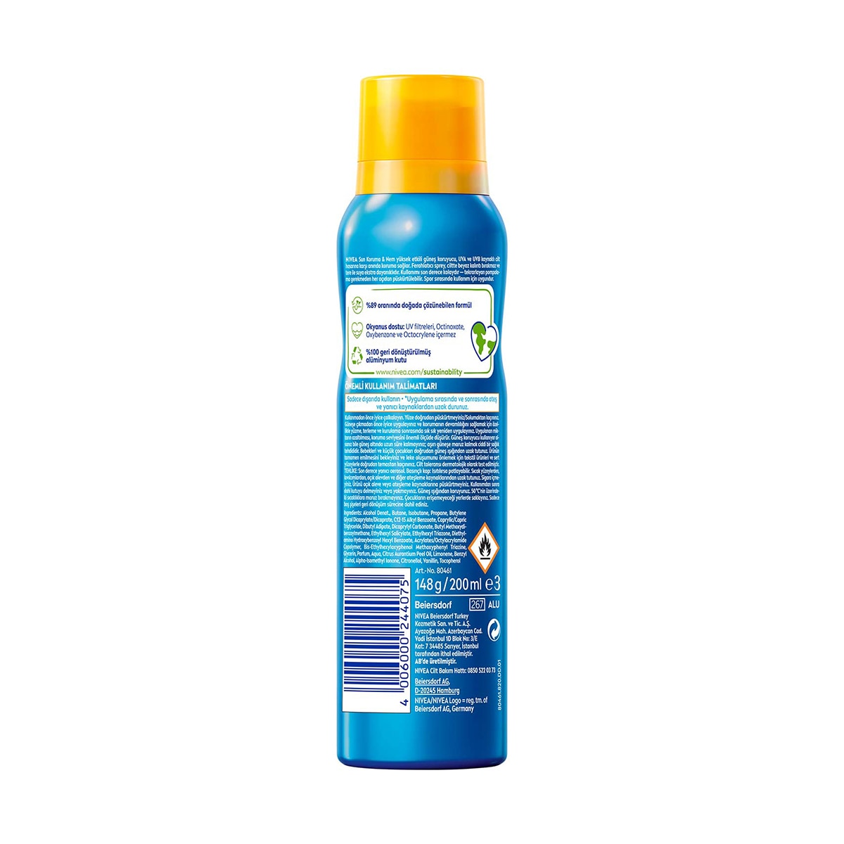 Nivea Sun Güneş Koruyucu ve Ferahlatıcı Vücut Spreyi 200 ml