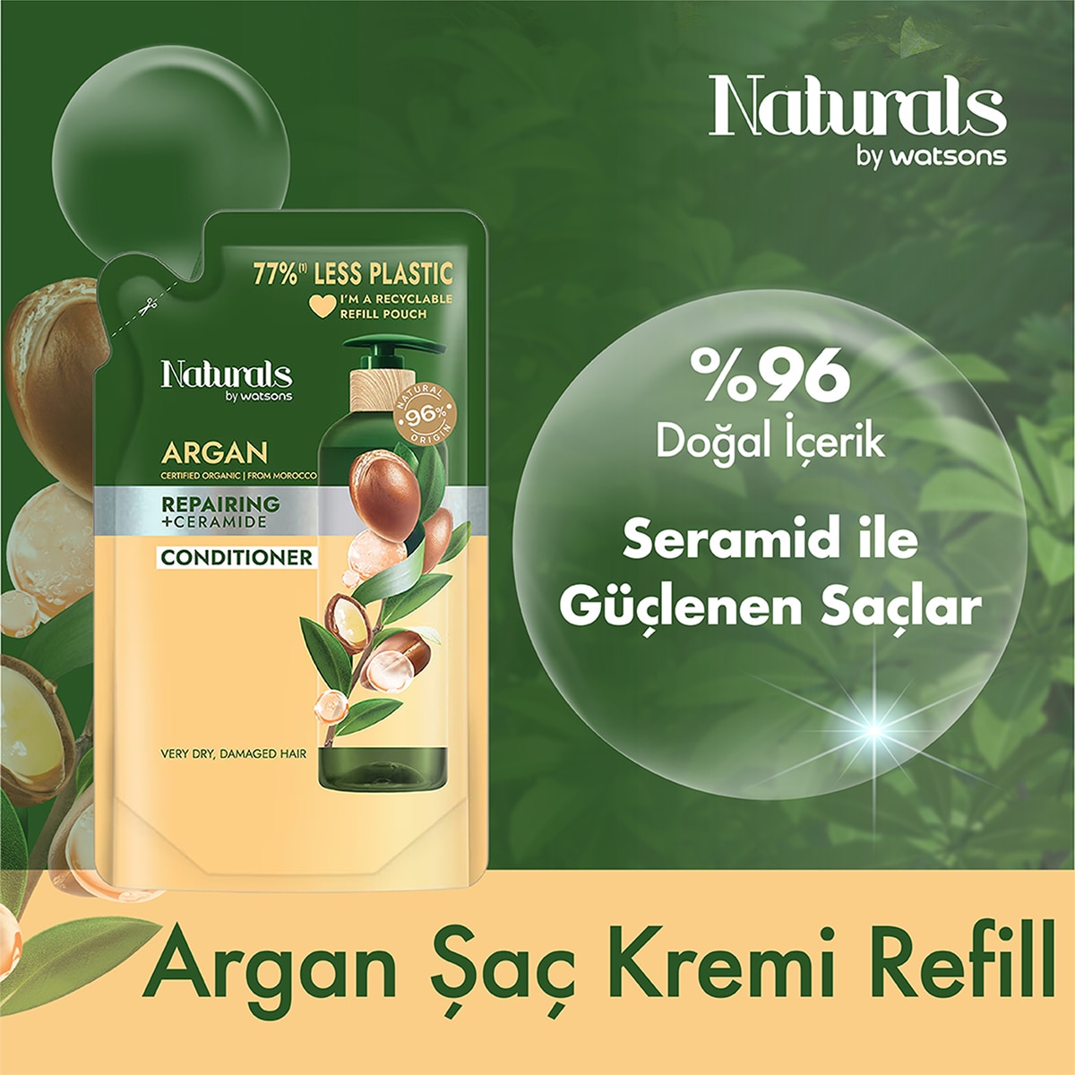 NATURALS BY WATSONS NATURALS BY WATSONS Naturals By Watsons Argan Saç Kremi Refill 450 ml 1 of 3