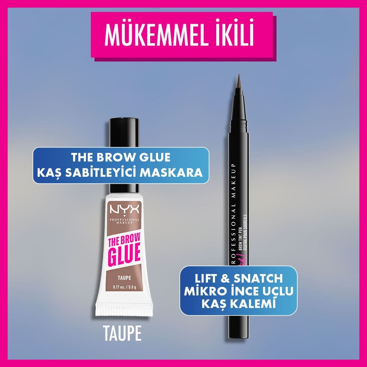  NYX NYX Nyx Professional Makeup The Brow Glue Instant Brow Styler Kaş Sabitleyici Maskara Taupe  1 of 6 