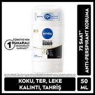 Nivea Black&White Invisible İpeksi Pürüzsüzlük Stick Deodorant 50 ml