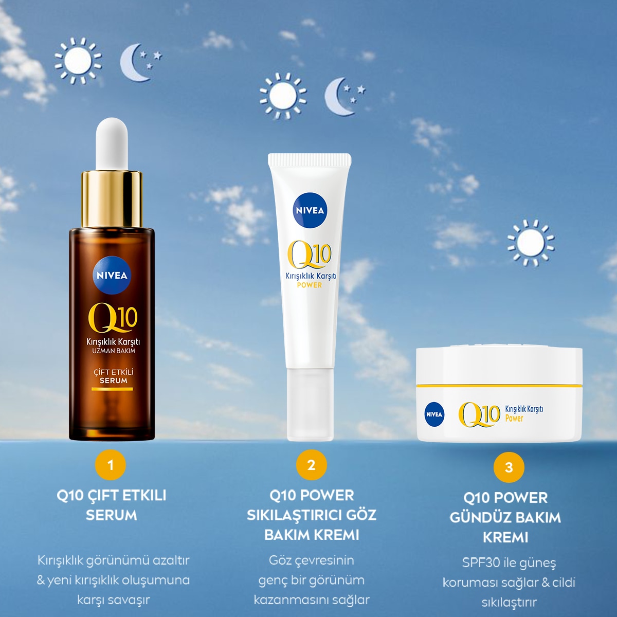  NIVEA VISAGE NIVEA VISAGE Nivea Q10 Kırışık Karşıtı Sıkılaştırıcı Göz Bakım Kremi 15 ml  1 of 6 