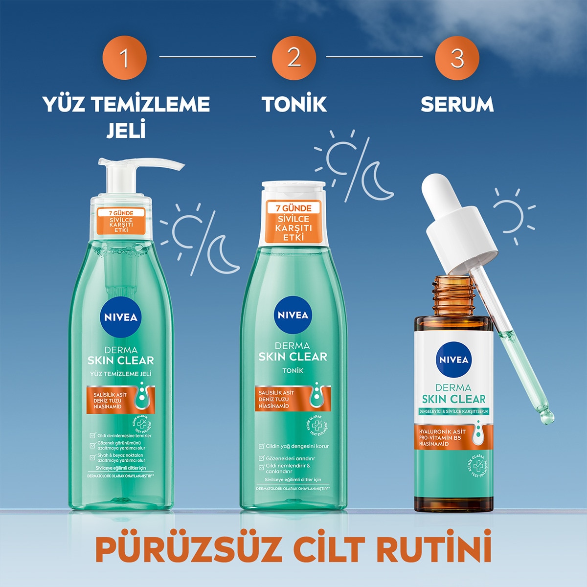  NIVEA VISAGE NIVEA VISAGE Nivea Derma Skin Clear Dengeleyici ve Sivilce Karşıtı Serum 30 ml  1 of 6 