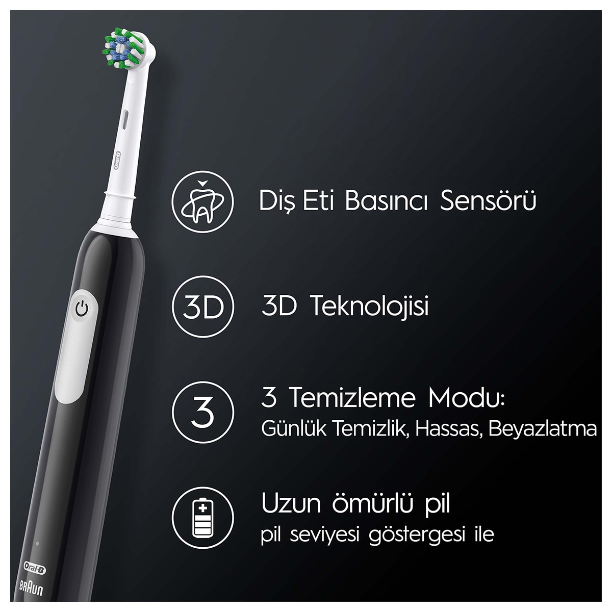  ORAL-B ORAL-B Oral-B Pro 2'li Şarjlı Diş Firçası + 2 Yedek Başlık Set  1 of 5 