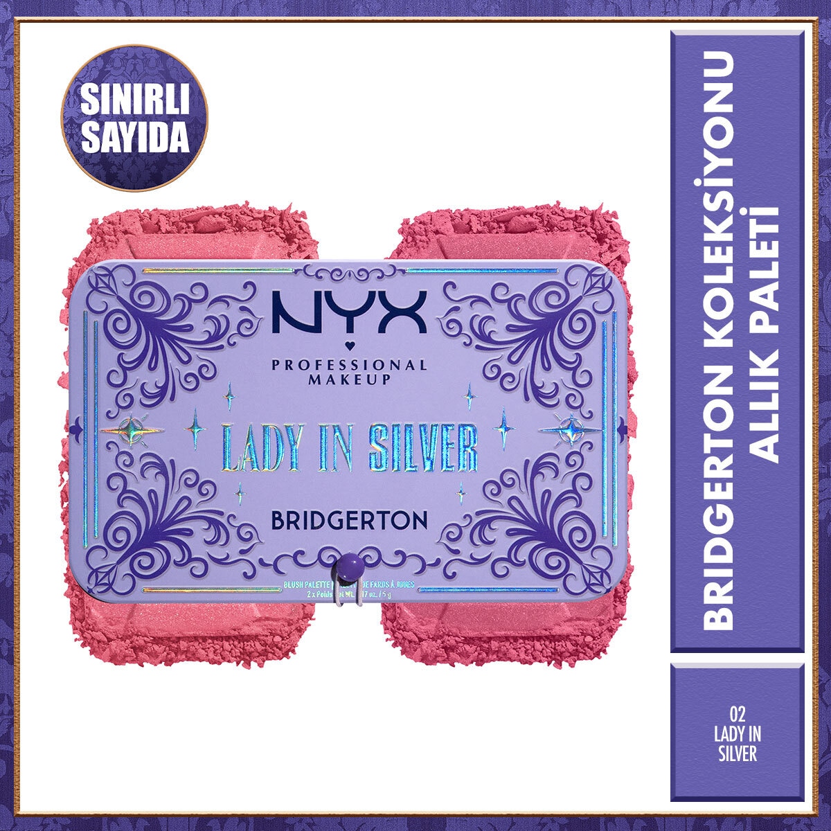 NYX NYX Nyx Professional Makeup Bridgerton Royal Allık Paleti Lady In Silver 1 of 8