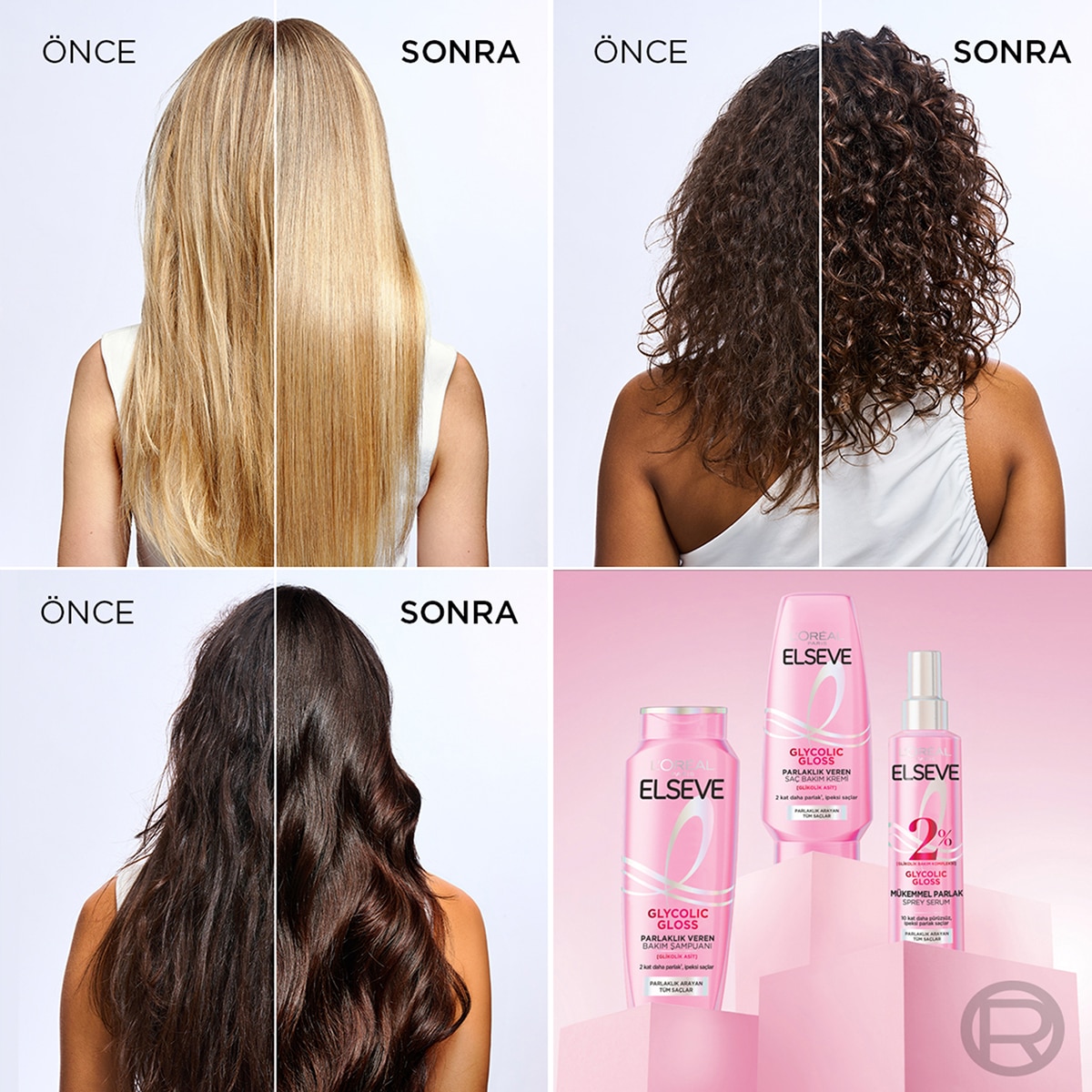  ELSEVE ELSEVE L'Oreal Paris Elseve Glycolic Gloss Parlaklık Veren Saç Bakım Kremi 250 ml  1 of 9 