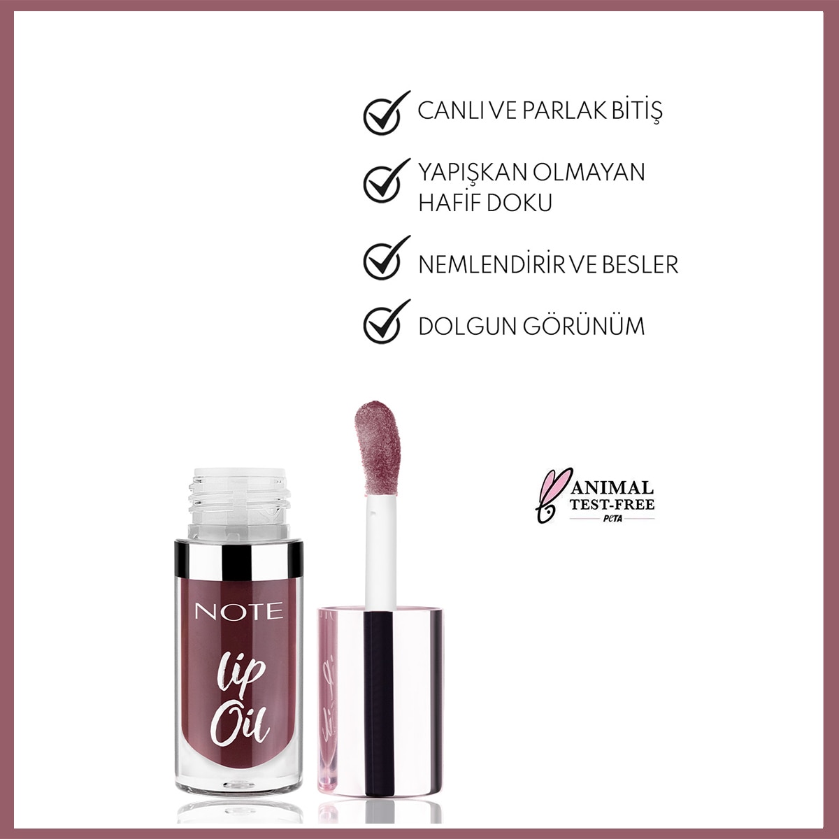  NOTE NOTE Note Lip Oil Nemlendirici ve Parlatıcı Dudak Bakım Yağı 30 Deep Berry Mor  1 of 7 