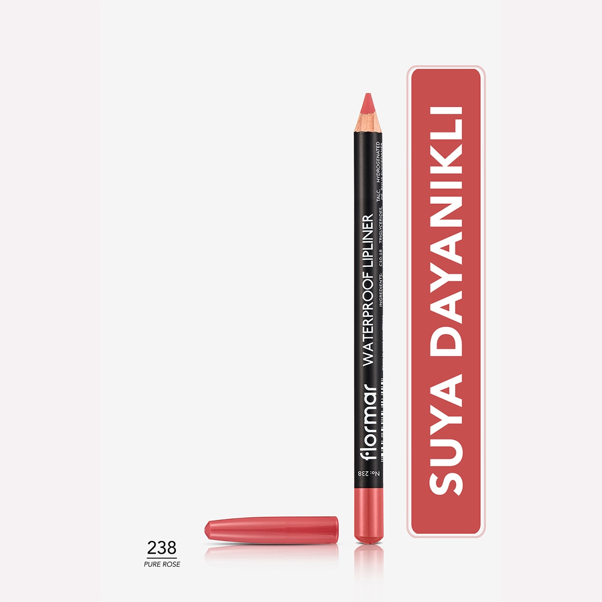 FLORMAR FLORMAR Flormar Yüksek Pigmentli & Mat Bitişli Suya Dayanıklı Dudak Kalemi No: 238 Pure Rose 1 of 6