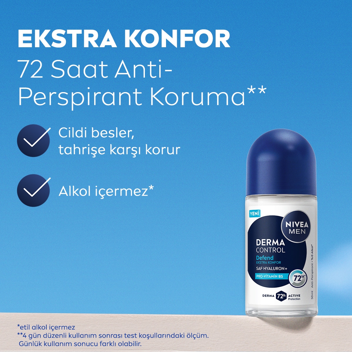  NIVEA NIVEA DEO Nivea Derma Control Defend Hyaluronik Asit, Pro-Vitamin B5 Erkek Roll On 50 ml  1 of 6 