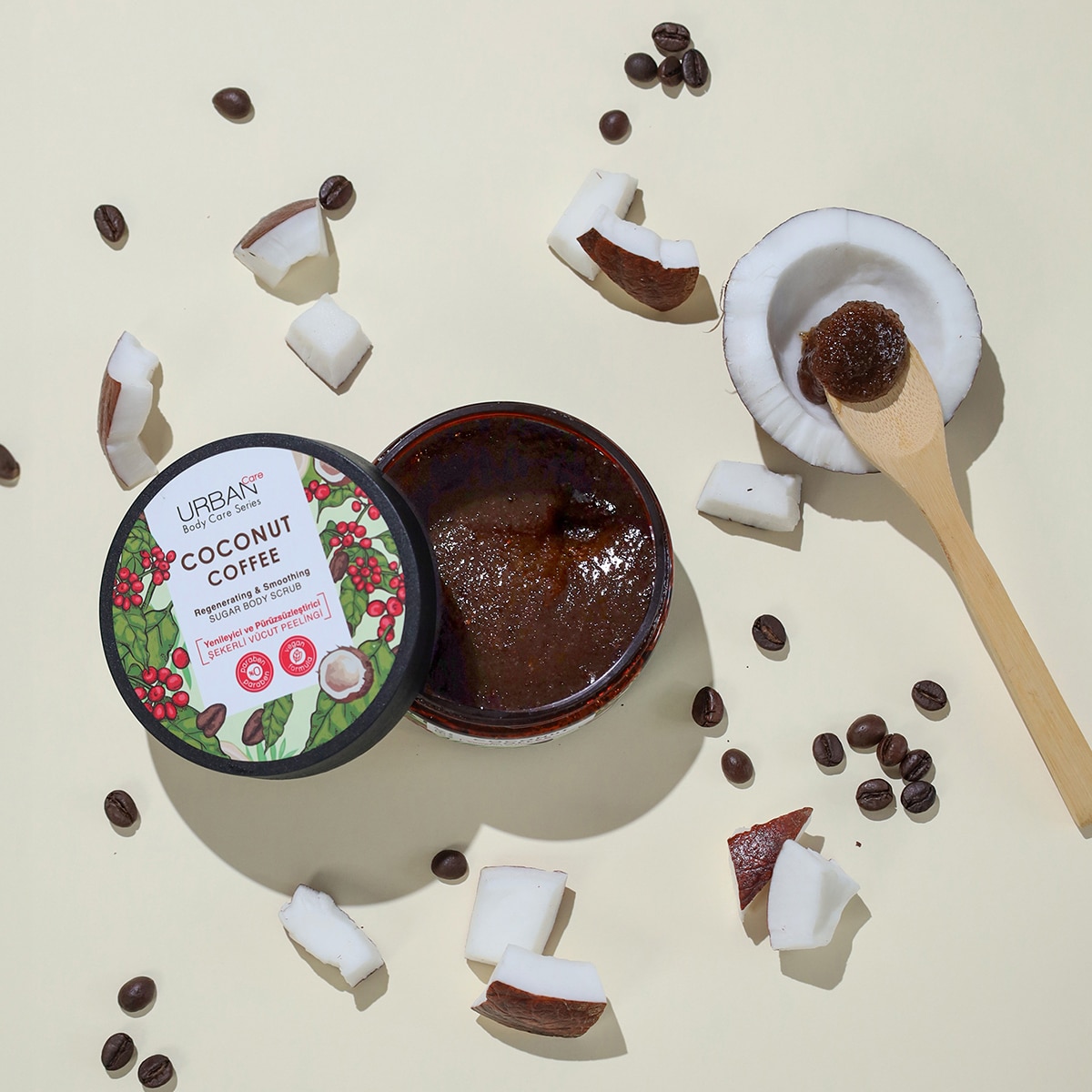  URBAN CARE URBAN CARE Urban Care Coconut Coffee Yenileyici ve Pürüzsüzleştirici Şekerli Vücut Peelingi 200 ml  1 of 7 