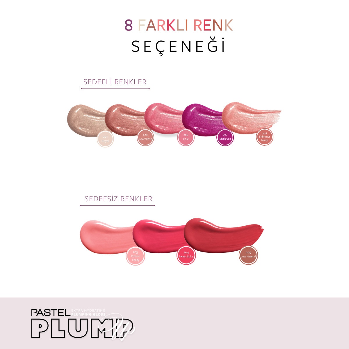  PASTEL PASTEL Pastel Plump Up Extra Hydrating Plumping Gloss Dolgunlaştıran Dudak Parlatıcısı 203 Cotton Candy  1 of 10 