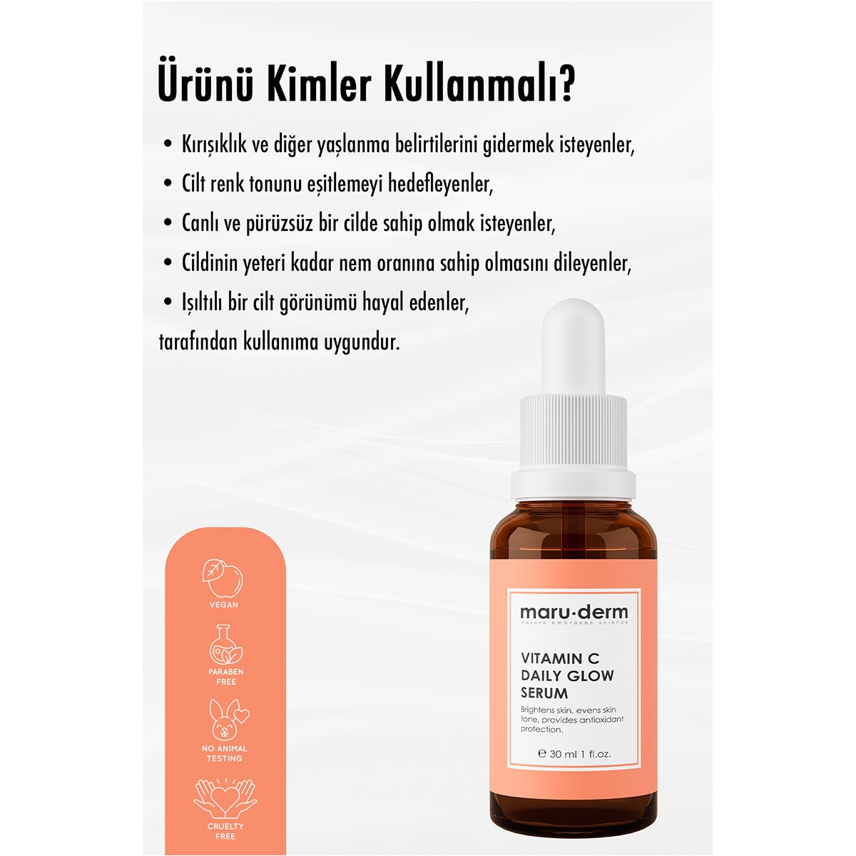 MARUDERM MARUDERM Maruderm Aydınlatıcı C Vitamini ve Peptid Cilt Bakım Serumu 30 ml 1 of 5