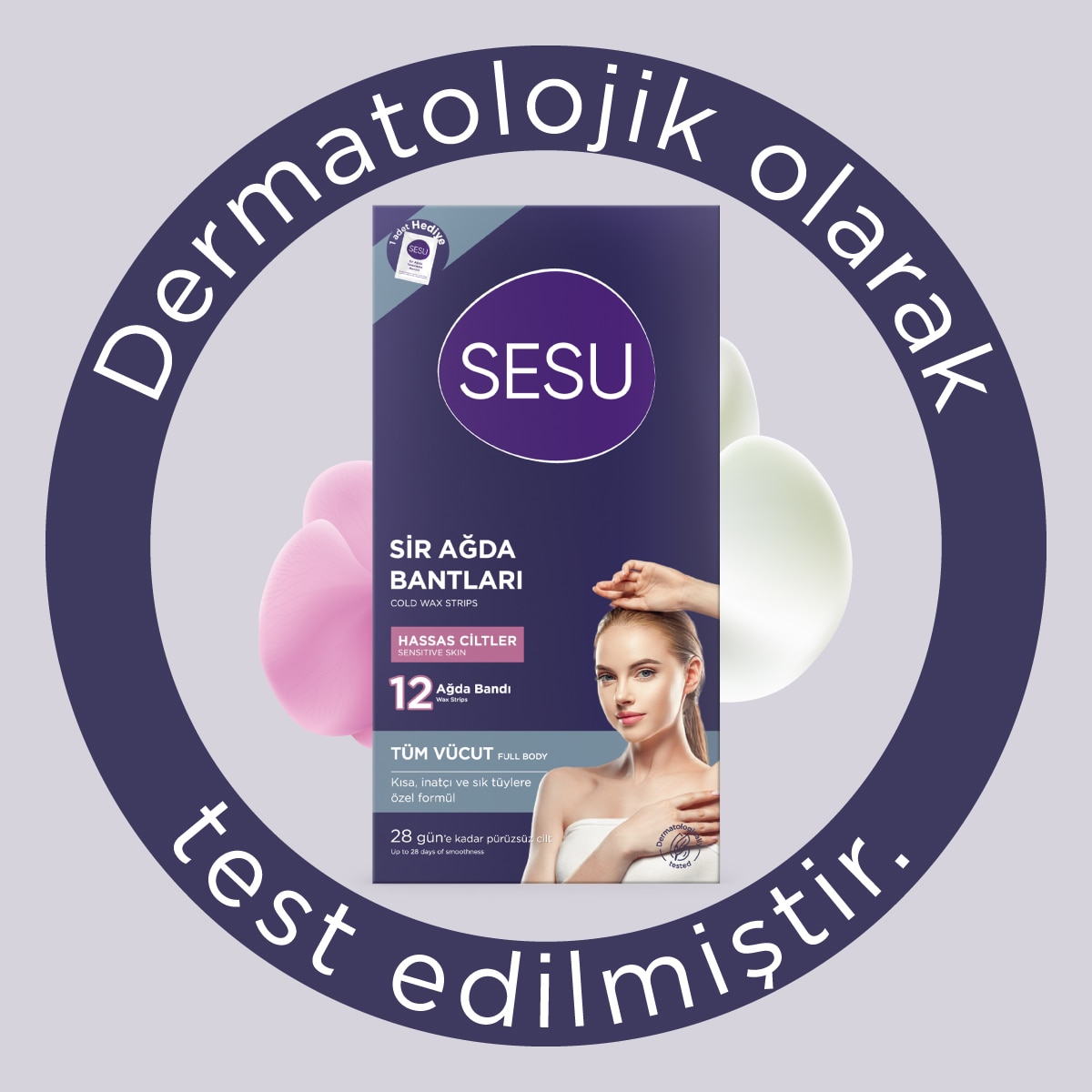  undefined SESU Sesu Hassas Vücut Ağda Bandı 12 Adet  1 of 8 