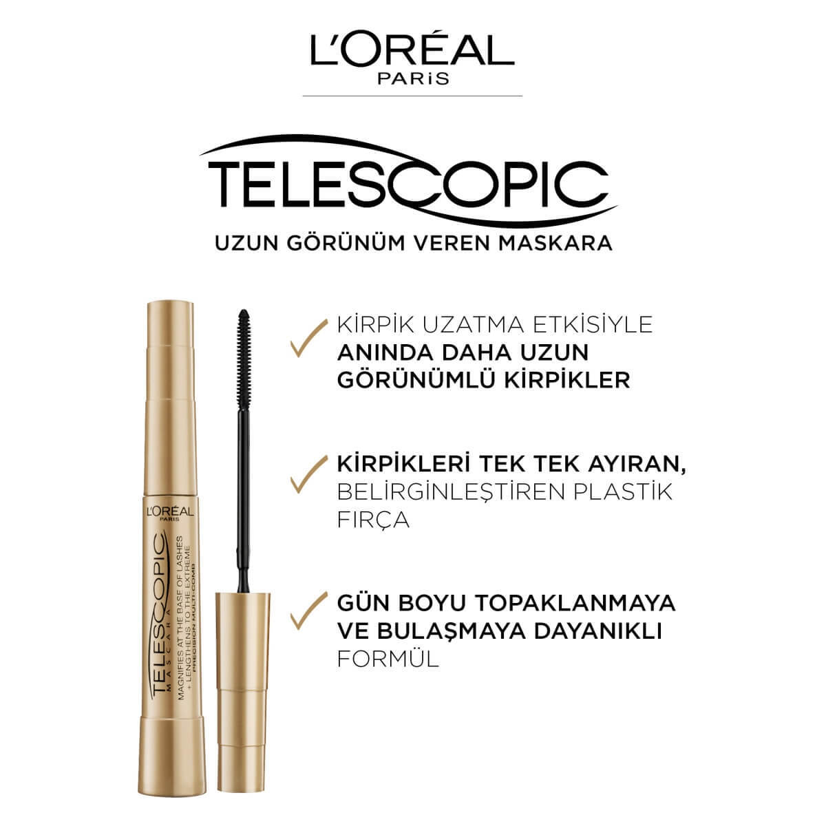  LOREAL PARIS LOREAL PARIS L'Oreal Paris Telescopic Maskara Gold Black  1 of 5 