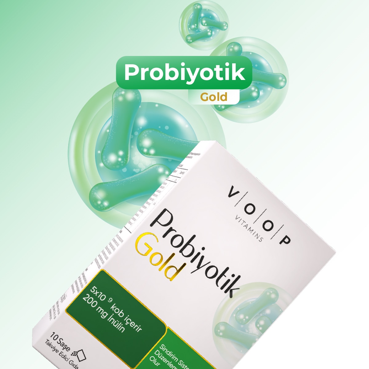VOOP VOOP Voop Probiyotik Mikroorganizma İçeren 10'lu Saşe Takviye Edici Gıda 1 of 8