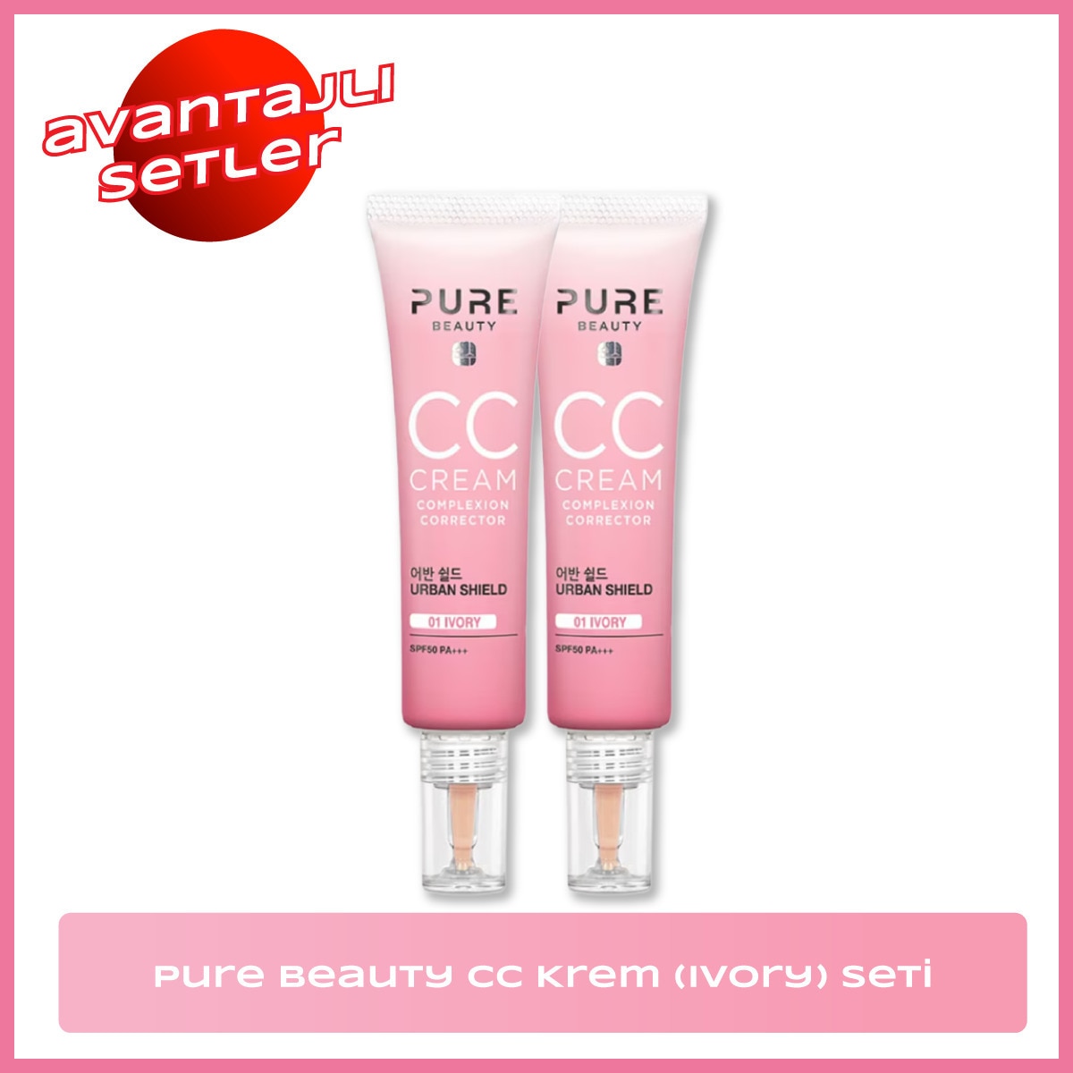 PURE BEAUTY  Pure Beauty 2'li CC Krem Set Spf50 Pa+++ Ivory  1 of 1