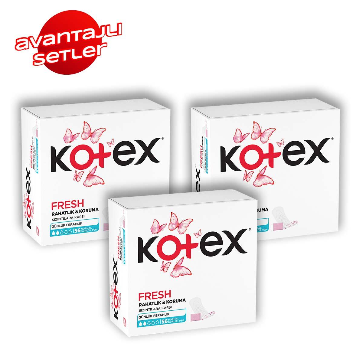  KOTEX  Kotex Günlük Ped Anydays Normal 56 Adet Set x3  1 of 1 