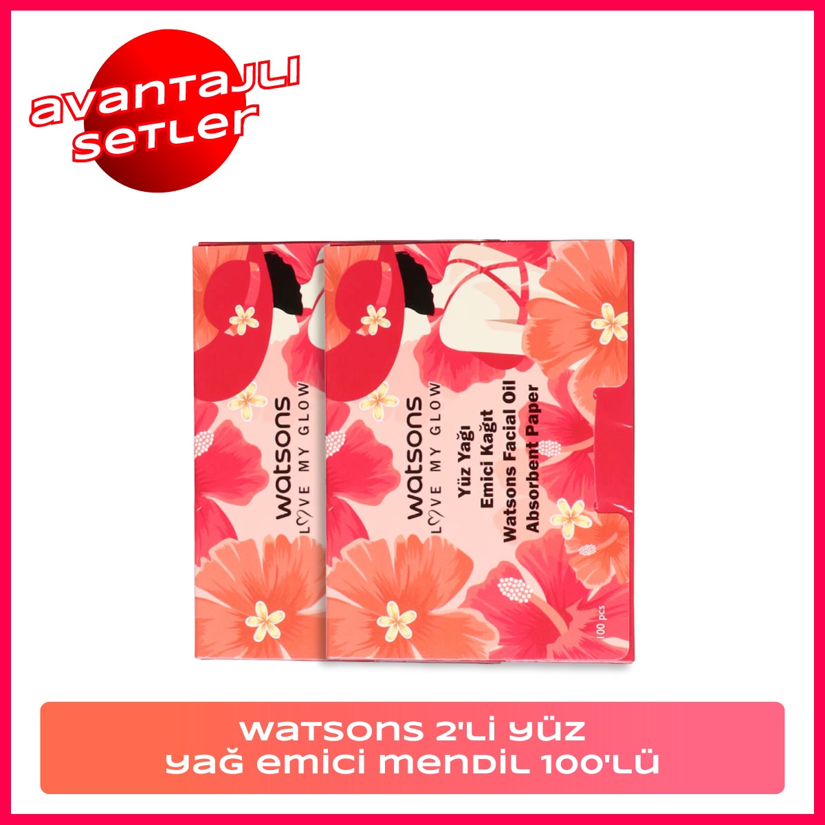 undefined Watsons 2'li Yüz Yağ Emici Mendil 100'lü 1 of 1