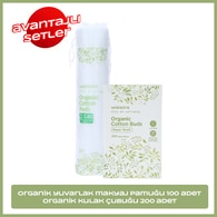 Watsons Kulak Çubuğu 200'lü + Organik Yuvarlak Makyaj Pamuğu 100'lü Set